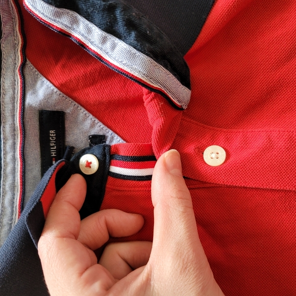 Mens Tommy Hilfiger Red Polo Shirt - Picture 3 of 8